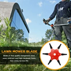 6 Dents 180 Degrés Rotatif En Dents De Scie Tondeuse à Gazon Lame Débroussailleuse Accessoires Universels Jardin Lames De Coupe Gazon Avec Bord De Coupe Double Face -Promos Jardin Noble Magasin 69422690 4