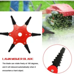 6 Dents 180 Degrés Rotatif En Dents De Scie Tondeuse à Gazon Lame Débroussailleuse Accessoires Universels Jardin Lames De Coupe Gazon Avec Bord De Coupe Double Face -Promos Jardin Noble Magasin 69422690 5