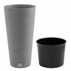 Prosperplast Pot De Fleurs Rond Avec Reserve D´eau 7,5 L Gris Galet - FURU -Promos Jardin Noble Magasin 69758295 3