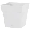 Pot Carré Toscane Avec Réserve D'eau 3.4L - 18x18cm - Blanc - EDA Plastiques -Promos Jardin Noble Magasin 70246306 1