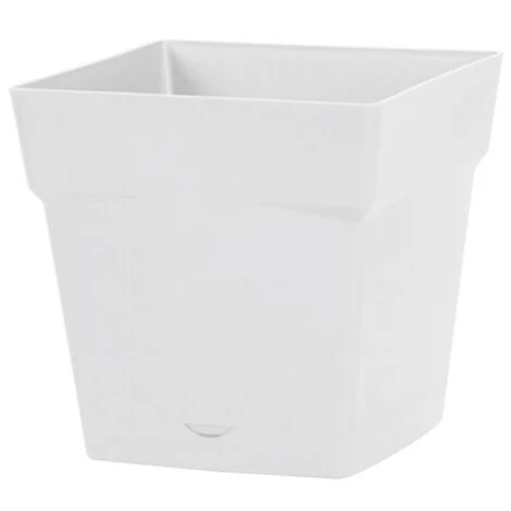 Pot Carré Toscane Avec Réserve D'eau 3.4L - 18x18cm - Blanc - EDA Plastiques 3 Pot Carré Toscane Avec Réserve D'eau 3.4L - 18x18cm - Blanc - EDA Plastiques