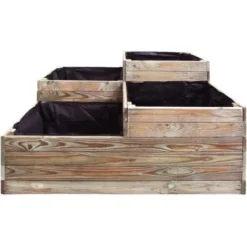 Carré Potager 4 Bacs En Bois -Promos Jardin Noble Magasin 7029859 3