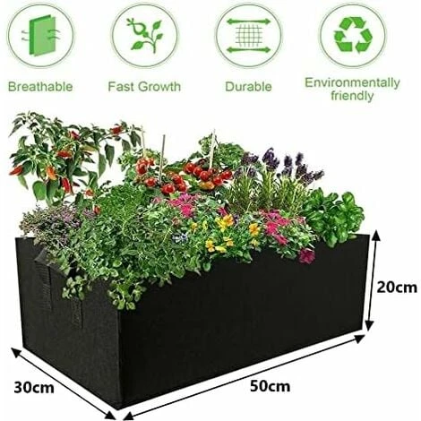Lot De 4 Sacs De Culture De Plantes De 8 Gallons, Sacs De Culture Rectangulaires En Tissu Non Tissé Respirant, Résistants, épaissis, Aération Des Racines, Pots De Jardin Avec Poignées Pour Fleurs, Lég 6 Lot De 4 Sacs De Culture De Plantes De 8 Gallons, Sacs De Culture Rectangulaires En Tissu Non Tissé Respirant, Résistants, épaissis, Aération Des Racines, Pots De Jardin Avec Poignées Pour Fleurs, Lég – Image 4