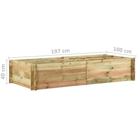 Jardinière Pour Légumes Bois De Pin Imprégné 197x100x40 Cm VidaXL 5 Jardinière Pour Légumes Bois De Pin Imprégné 197x100x40 Cm VidaXL – Image 3