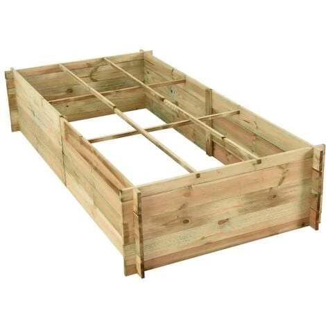 Jardinière Pour Légumes Bois De Pin Imprégné 197x100x40 Cm VidaXL 6 Jardinière Pour Légumes Bois De Pin Imprégné 197x100x40 Cm VidaXL – Image 4