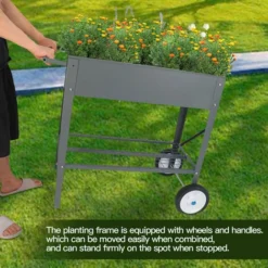 Jardinière Sur Pied Métal Pour Bac à Fleurs Mobile Potager De Surélevée Bac Jardinière Potagère (76x40x79 Cm)-Gris 9 Jardinière Sur Pied Métal Pour Bac à Fleurs Mobile Potager De Surélevée Bac Jardinière Potagère (76x40x79 Cm)-Gris -Promos Jardin Noble Magasin 71554538 3