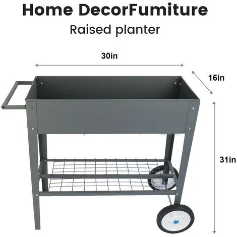 Jardinière Sur Pied Métal Pour Bac à Fleurs Mobile Potager De Surélevée Bac Jardinière Potagère (76x40x79 Cm)-Gris 6 Jardinière Sur Pied Métal Pour Bac à Fleurs Mobile Potager De Surélevée Bac Jardinière Potagère (76x40x79 Cm)-Gris – Image 4