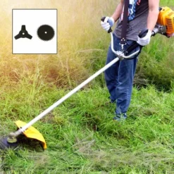 Débroussailleuse Thermique - 2-en-1 Fil Et Lame - 5200 W - Essence - 52 Cm³ - Jaune - MaxxGarden -Promos Jardin Noble Magasin 72493166 5