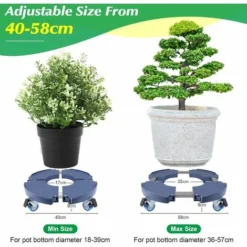 MINKUROW Porte Plante A Roulettes, Support Plante 40-58cm Réglable Pour Pot De Fleur Pied De Parasol, Plateau Roulant Pour Intérieur À Extérieur, Capacité De Charge 150 Kg 9 MINKUROW Porte Plante A Roulettes, Support Plante 40-58cm Réglable Pour Pot De Fleur Pied De Parasol, Plateau Roulant Pour Intérieur À Extérieur, Capacité De Charge 150 Kg -Promos Jardin Noble Magasin 72581940 3