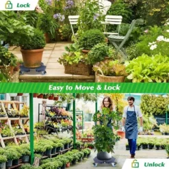 MINKUROW Porte Plante A Roulettes, Support Plante 40-58cm Réglable Pour Pot De Fleur Pied De Parasol, Plateau Roulant Pour Intérieur À Extérieur, Capacité De Charge 150 Kg 10 MINKUROW Porte Plante A Roulettes, Support Plante 40-58cm Réglable Pour Pot De Fleur Pied De Parasol, Plateau Roulant Pour Intérieur À Extérieur, Capacité De Charge 150 Kg -Promos Jardin Noble Magasin 72581940 4