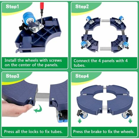 MINKUROW Porte Plante A Roulettes, Support Plante 40-58cm Réglable Pour Pot De Fleur Pied De Parasol, Plateau Roulant Pour Intérieur À Extérieur, Capacité De Charge 150 Kg 7 MINKUROW Porte Plante A Roulettes, Support Plante 40-58cm Réglable Pour Pot De Fleur Pied De Parasol, Plateau Roulant Pour Intérieur À Extérieur, Capacité De Charge 150 Kg – Image 5