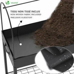 Potager Sureleve Avec Bache PVC 80.5x130x43cm Noir -Promos Jardin Noble Magasin 72634973 3