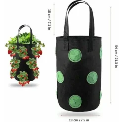 2pcs Sac De Plantation Pour Fraise, Sacs De Culture �� Fraises Suspendu Jardin Avec 13 Trous, Sac De Plantation Pour Fraises, Herbes, Tomates - 3 Gallons (2pcs - Noir) 9 2pcs Sac De Plantation Pour Fraise, Sacs De Culture �� Fraises Suspendu Jardin Avec 13 Trous, Sac De Plantation Pour Fraises, Herbes, Tomates - 3 Gallons (2pcs - Noir) -Promos Jardin Noble Magasin 73210566 3
