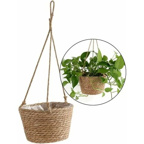GP Pot De Fleurs à Suspendre En Corde De Jute - Panier Pliable En Jonc De Mer, Macramé - Pour Plantes Succulentes, Décoration Intérieure Ou Extérieure 3 GP Pot De Fleurs à Suspendre En Corde De Jute - Panier Pliable En Jonc De Mer, Macramé - Pour Plantes Succulentes, Décoration Intérieure Ou Extérieure