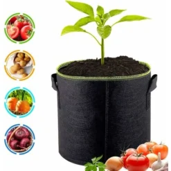 Sacs De Plantes Sac De Culture Sac De Plantation Tissu Non Tissé Noir (10 Gallons)