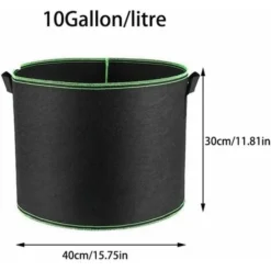 Sacs De Plantes Sac De Culture Sac De Plantation Tissu Non Tissé Noir (10 Gallons) -Promos Jardin Noble Magasin 74958195 4