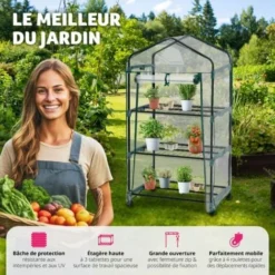 Serre De Balcon Avec 3 étagères 69x49x133cm - Tente, Abri De Jardin, Serre De Jardinage -Promos Jardin Noble Magasin 7514193 4