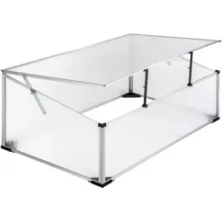Mini Serre En Aluminium - Mini Serre De Culture, Châssis De Jardin, Mini Serre De Jardin - 102 X 61 X 41 / 31 Cm -Promos Jardin Noble Magasin 7514438 2