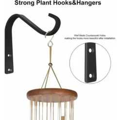 GP Lot De 4 Crochets Décoratifs En Fonte Pour Plantes Suspendues Nichoirs D'extérieur, Crochets De Support De Panier Suspendu De 12,7 Cm -Promos Jardin Noble Magasin 75563913 3