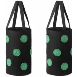 2pcs Sac De Plantation Pour Fraise, Sacs De Culture à Fraises Suspendu Jardin Avec 12 Trous, Sac De Plantation Pour Fraises, Herbes, Tomates - 3 Gallons