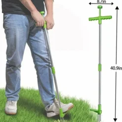 Extracteur De Mauvaises Herbes, Outil à Main De Désherbage Debout, Outil De Désherbage De Jardin à Long Manche De 39 Po Avec 3 Griffes En Acier Inoxydable, Pédale Et Ramasseur Robustes Pour Cour, Pelo -Promos Jardin Noble Magasin 76521994 5