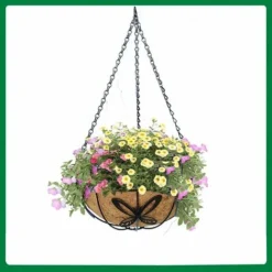 2 Pièces Panier De Fleurs à Suspendre En Métal, Panier De Fleurs à Suspendre En Fibre De Coco, Panier De Fleurs à Suspendre, Pour Plantes D'intérieur Et D'extérieur -Promos Jardin Noble Magasin 77575752 3