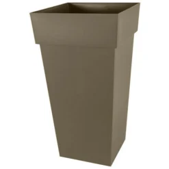 EDA Vase Haut Carré Toscane XXL - Taupe - 98L - 43.3x43.3x80cm