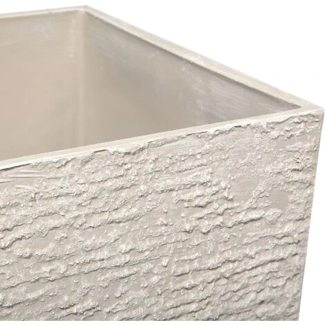 Haut Cache-Pot Beige Carré 30 X 30 X 60 Cm Pot De Fleurs Robuste En Pierre Et Polyrésine Au Design Moderne Idéal Pour Extérieur Et Intérieur Beliani 7 Haut Cache-Pot Beige Carré 30 X 30 X 60 Cm Pot De Fleurs Robuste En Pierre Et Polyrésine Au Design Moderne Idéal Pour Extérieur Et Intérieur Beliani – Image 5