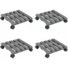 Lot De 4 Chariots à Plantes | Support Et Plateau Pour Jardinière Gris 30x30x7,5 Cm WPC 93076 -Promos Jardin Noble Magasin 77691375 1