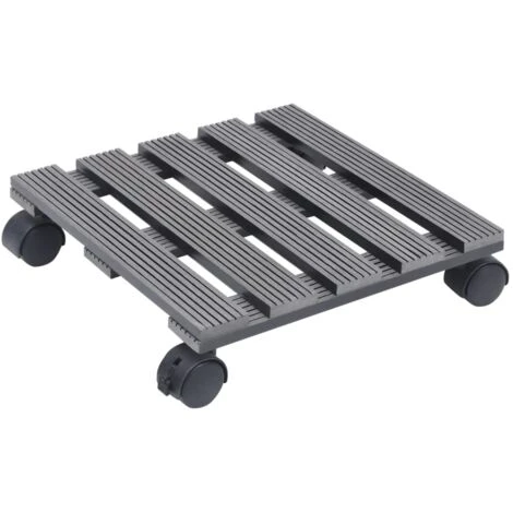 Lot De 4 Chariots à Plantes | Support Et Plateau Pour Jardinière Gris 30x30x7,5 Cm WPC 93076 4 Lot De 4 Chariots à Plantes | Support Et Plateau Pour Jardinière Gris 30x30x7,5 Cm WPC 93076 – Image 2