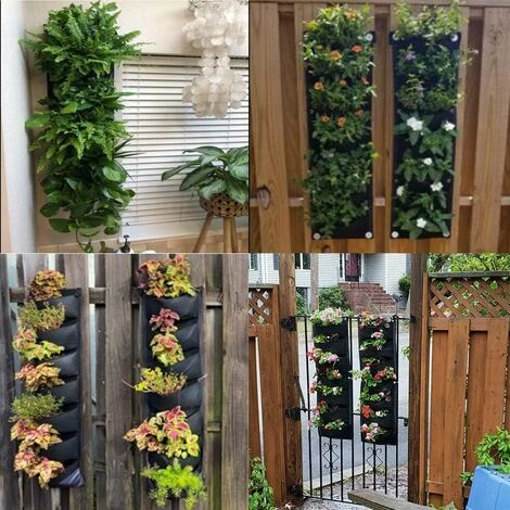Sacs à Plantes, Mis à Jour Jardinière Murale Verticale à 7 Poches Sacs De Plantation Suspendus Muraux Pour Les Plantes De Clôture De Jardin De Pelouse De Jardin 7 Sacs à Plantes, Mis à Jour Jardinière Murale Verticale à 7 Poches Sacs De Plantation Suspendus Muraux Pour Les Plantes De Clôture De Jardin De Pelouse De Jardin – Image 5