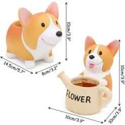 Lot De 2 Pots De Fleurs Mignons En Forme De Chien Corgi Pour Plantes Succulentes Cactus Petit Conteneur Pour Décoration De Jardin -Promos Jardin Noble Magasin 78025865 5