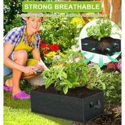 Sac De Plantation Rectangulaire En Feutre Noir 40 30 20cm, 3pcs 9 Sac De Plantation Rectangulaire En Feutre Noir 40 30 20cm, 3pcs -Promos Jardin Noble Magasin 78044207 3