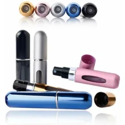 GDRHVFD Lot De 5 Atomiseurs De Parfum Rechargeables De 5 Ml, Mini Portable De Voyage Pour Homme Ou Femme En Voyage Ou En Soirée -Promos Jardin Noble Magasin 78180186 5