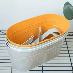 4pcs Métal Suspendu Pot De Fleur Clôture Fleur Conteneur Pot De Jardin Avec Double Crochet Détachable Mural Seau Support De Fleur Pour Balcon Jardin -Promos Jardin Noble Magasin 78465218 3