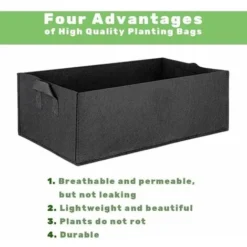Sac De Culture Rectangulaire Avec Poignées Lot De 5 Sacs Carré Contenant De Plantation Surélevés Sacs De Culture Carrés En Tissu D'aération Pour Fleurs Et Légumes -Promos Jardin Noble Magasin 78949242 3