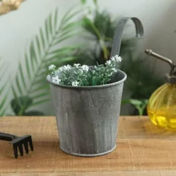 5pcs Pots De Fleurs à Suspendre En Fer Style Avec Crochets Anses Seau De Plante Pour Décoration Intérieur Extérieur De Maison Balcon Jardin Grille -Promos Jardin Noble Magasin 78950027 5