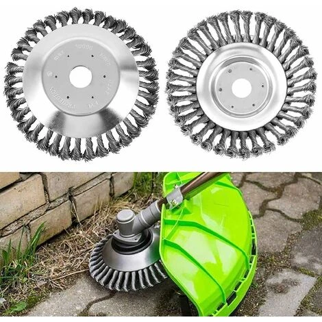 Brosse à Désherber Ronde Pour Débroussailleuse, 8'' Tête Brosse Désherbage Pour Outils De Pelouse Jardin Agriculture, 200 X 25,4mm Brosse Rotative Avec Roue En Fil D'acier Massif (8 Pouce) 4 Brosse à Désherber Ronde Pour Débroussailleuse, 8'' Tête Brosse Désherbage Pour Outils De Pelouse Jardin Agriculture, 200 X 25,4mm Brosse Rotative Avec Roue En Fil D'acier Massif (8 Pouce) – Image 2