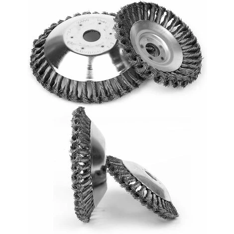 Brosse à Désherber Ronde Pour Débroussailleuse, 8'' Tête Brosse Désherbage Pour Outils De Pelouse Jardin Agriculture, 200 X 25,4mm Brosse Rotative Avec Roue En Fil D'acier Massif (8 Pouce) 5 Brosse à Désherber Ronde Pour Débroussailleuse, 8'' Tête Brosse Désherbage Pour Outils De Pelouse Jardin Agriculture, 200 X 25,4mm Brosse Rotative Avec Roue En Fil D'acier Massif (8 Pouce) – Image 3