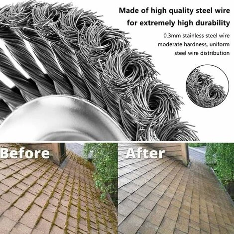 Brosse à Désherber Ronde Pour Débroussailleuse, 8'' Tête Brosse Désherbage Pour Outils De Pelouse Jardin Agriculture, 200 X 25,4mm Brosse Rotative Avec Roue En Fil D'acier Massif (8 Pouce) 6 Brosse à Désherber Ronde Pour Débroussailleuse, 8'' Tête Brosse Désherbage Pour Outils De Pelouse Jardin Agriculture, 200 X 25,4mm Brosse Rotative Avec Roue En Fil D'acier Massif (8 Pouce) – Image 4