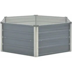 Jardinière Surélevée 129x129x46 Cm Acier Galvanisé Gris -Promos Jardin Noble Magasin 79653810 2