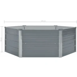 Jardinière Surélevée 129x129x46 Cm Acier Galvanisé Gris -Promos Jardin Noble Magasin 79653810 5