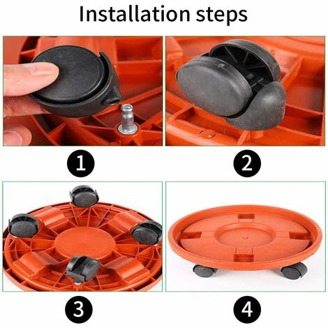 Plante Caddy à Roulettes Heavy Duty, Ronde Plante En Pot Stand Mover, Rouleaux Char Chariot à Plateaux De Palettes à Roulettes Intérieur Extérieur Jardin Usine De Palettes Caddy Pot De Fleur Rouge Dia 5 Plante Caddy à Roulettes Heavy Duty, Ronde Plante En Pot Stand Mover, Rouleaux Char Chariot à Plateaux De Palettes à Roulettes Intérieur Extérieur Jardin Usine De Palettes Caddy Pot De Fleur Rouge Dia – Image 3