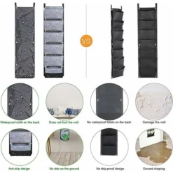 Sac à Plantes Suspendu à 6 Poches Support Mural En Feutre Sac à Plantes Sur Pied Nouveau Sac De Jardinière Amélioré Sac Plantation Suspendus Pour Bureau à Domicile Décoration Patio Balcon 10 Sac à Plantes Suspendu à 6 Poches Support Mural En Feutre Sac à Plantes Sur Pied Nouveau Sac De Jardinière Amélioré Sac Plantation Suspendus Pour Bureau à Domicile Décoration Patio Balcon -Promos Jardin Noble Magasin 80386713 4