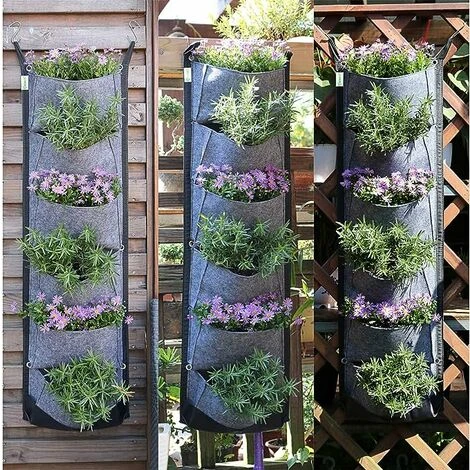 Sac à Plantes Suspendu à 6 Poches Support Mural En Feutre Sac à Plantes Sur Pied Nouveau Sac De Jardinière Amélioré Sac Plantation Suspendus Pour Bureau à Domicile Décoration Patio Balcon 7 Sac à Plantes Suspendu à 6 Poches Support Mural En Feutre Sac à Plantes Sur Pied Nouveau Sac De Jardinière Amélioré Sac Plantation Suspendus Pour Bureau à Domicile Décoration Patio Balcon – Image 5