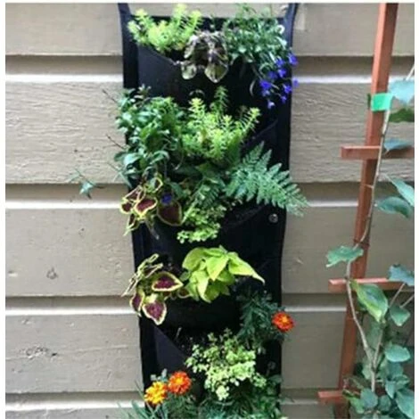 Sacs De Plantation Tenture Murale 1 Pc 7 Poches Plantation Verticale Cultivez Des Sacs Pour La Décoration De Jardin De Jardin 5 Sacs De Plantation Tenture Murale 1 Pc 7 Poches Plantation Verticale Cultivez Des Sacs Pour La Décoration De Jardin De Jardin – Image 3
