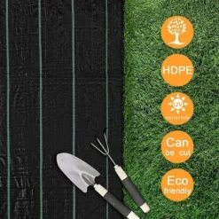 Toile De Paillage Couverture De Sol 2m X 5m, Contre Mauvaises Herbes De Jardin, Bâche Perméable Protection UV Haute Densité -Promos Jardin Noble Magasin 80714399 3