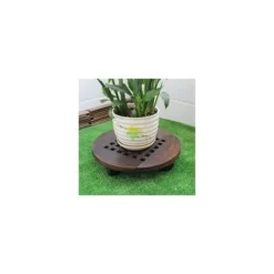Support De Plante En Pot En Bois Avec Roues, Support De Plante En Pot De Pot De Fleur Roulant Rond Pour Pot De Fleurs à Roulettes Pour Maison Jardin Extérieur, 30cm 9 Support De Plante En Pot En Bois Avec Roues, Support De Plante En Pot De Pot De Fleur Roulant Rond Pour Pot De Fleurs à Roulettes Pour Maison Jardin Extérieur, 30cm -Promos Jardin Noble Magasin 81066685 3