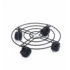 Support �� Roulettes Pour Pot De Fleur ��DITION Noire 25 X 6 Cm I Roule Pot Pour Int��rieur I Support Roulant En Acier, Rev��tement Noir, Avec Bordure I Capacit�� De Charge 60 Kg