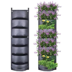 Sacs De Plantation Murale Sacs à Plantes Sac De Culture Pour Plantation Suspendue Noire 7 Poches